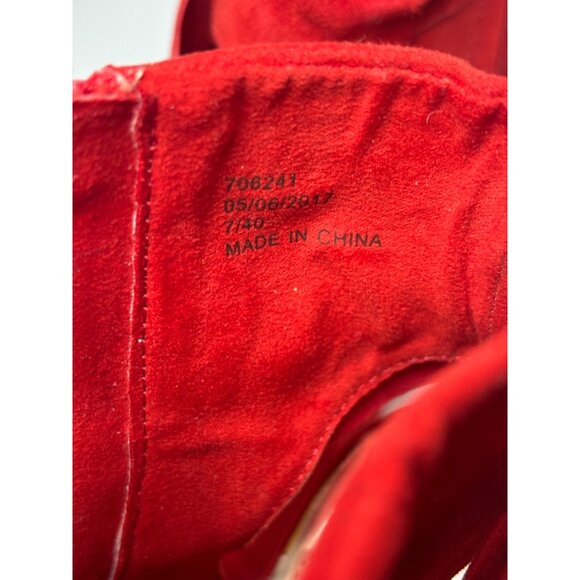 River Island Red Soft Suede block heel booties US size 7 - Picture 9 of 9